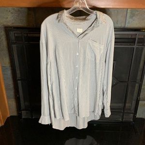 Striped button down long sleeve shirt. Size large